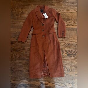7 For All Mankind Chic Brown Rust Trench Coat, New with Tags Size XS